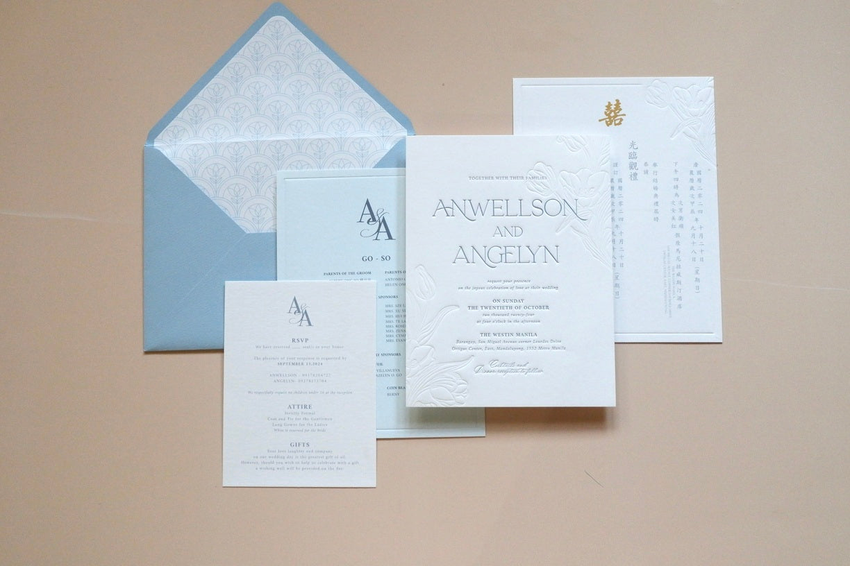 Light Blue Embossed / Manila