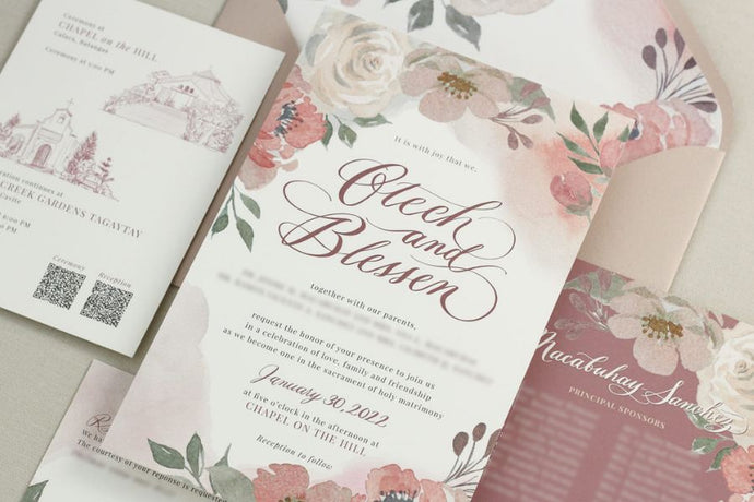 Pink Floral Invitation Suite / Tagaytay