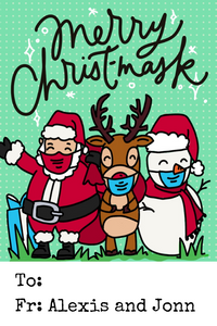 Merry Christmask Gift Tag - ink scribbler