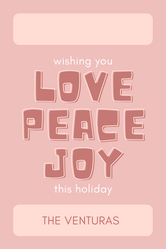 Love Peace Joy Rose Gift Tag - ink scribbler