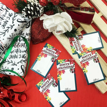 Load image into Gallery viewer, Merry Christmas Teal Gift Tag - ink scribbler