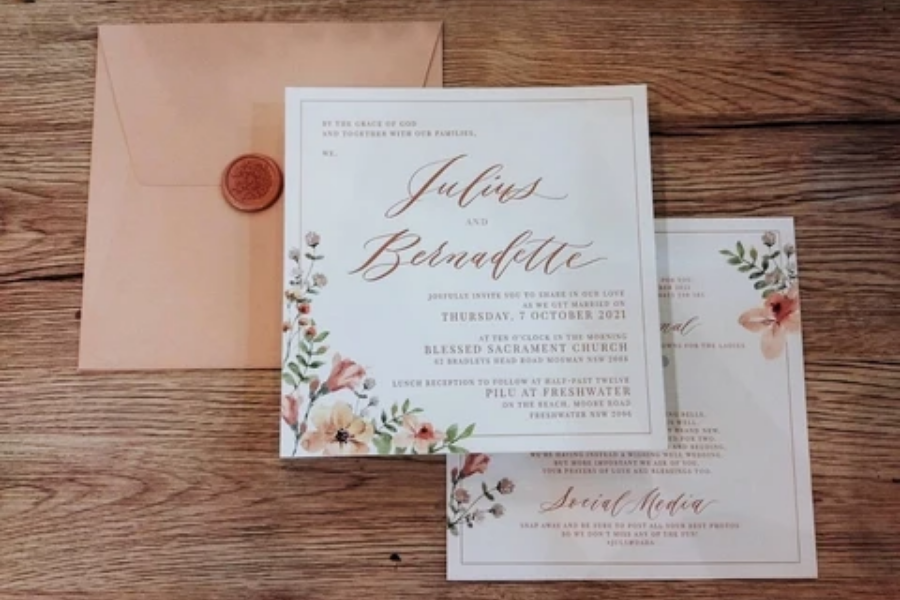 Blush Floral Invitation | New South Wales – Ink Scribbler