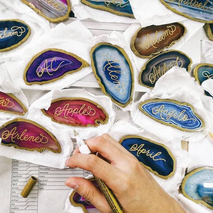 Calligraphy on Agates