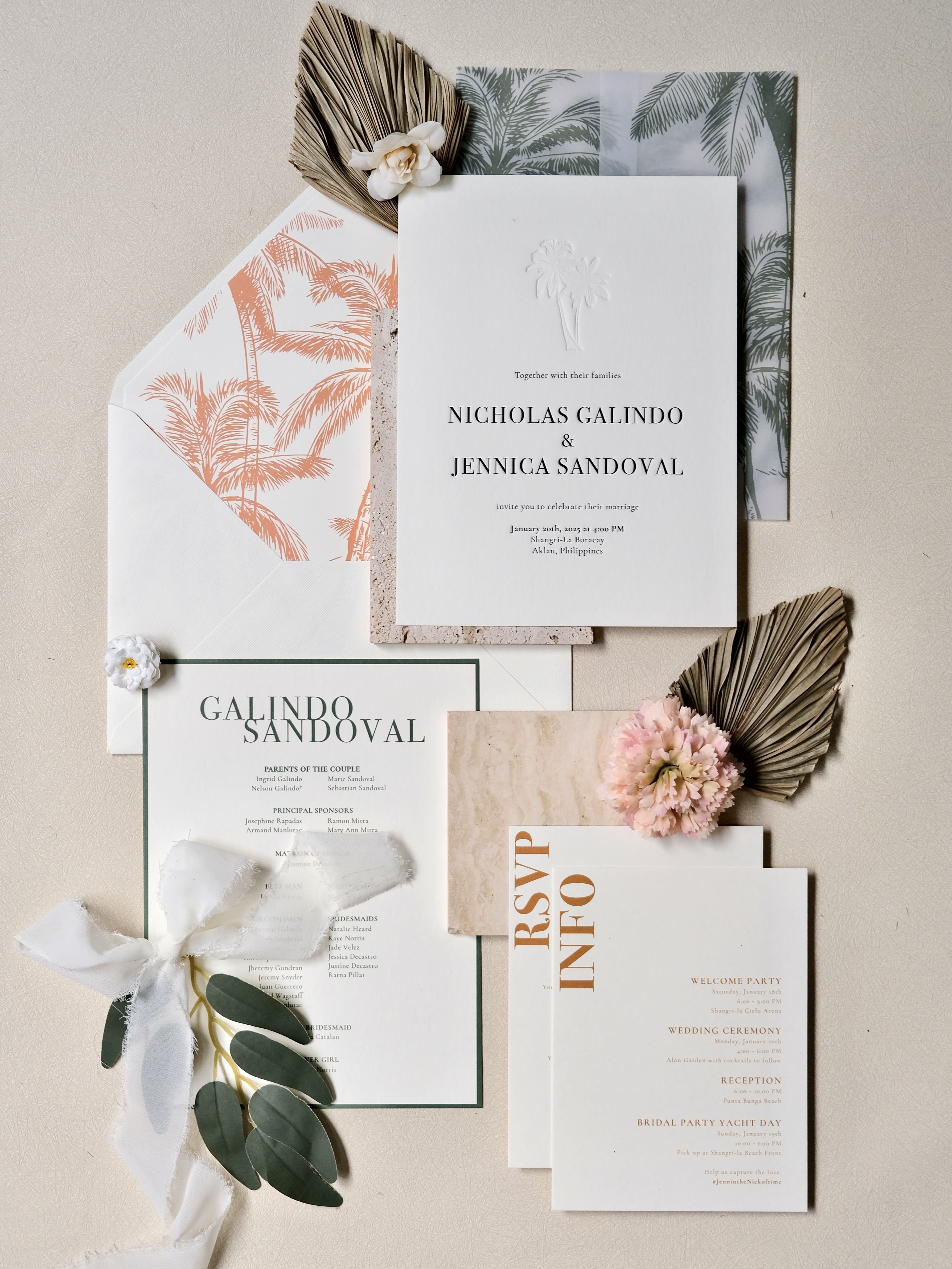 Full Letterpress Bodoni Suite with Wrap / Boracay