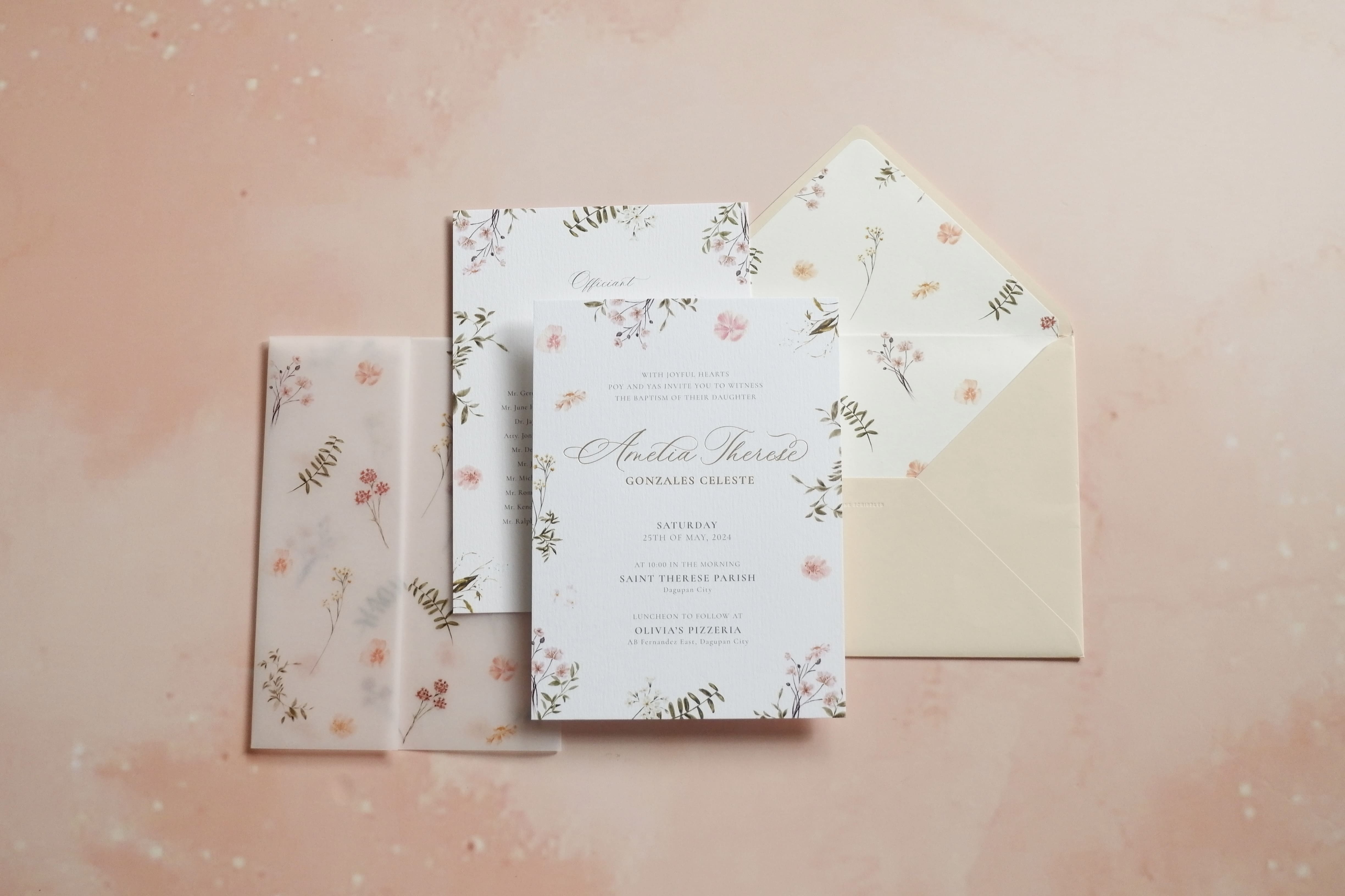 Foil Stamped Pressed Flowers Suite / Dagupan