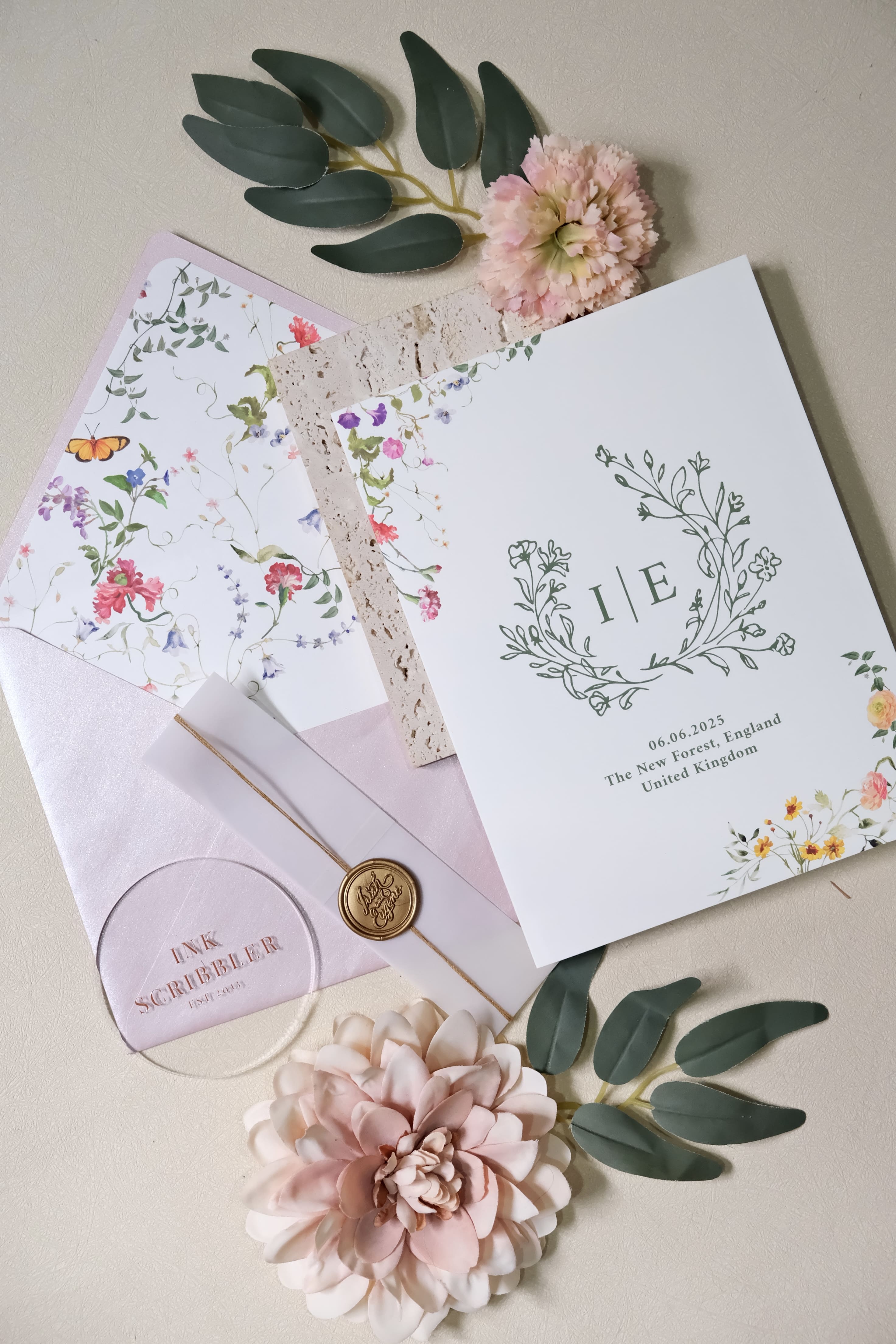 Vibrant Botanical Suite in Tri-fold Card / England