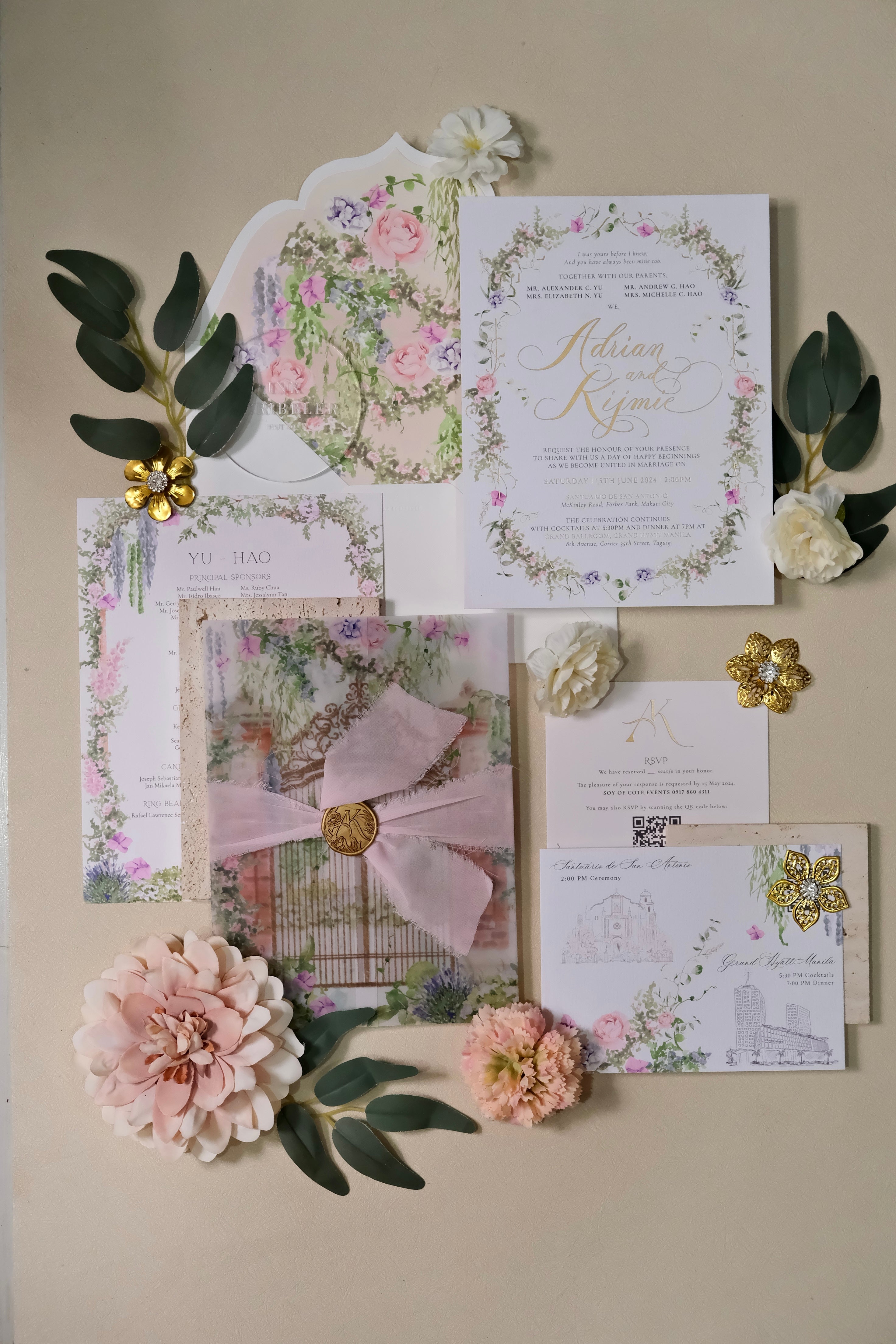 Watercolor Bespoke Wedding Invitation / Makati