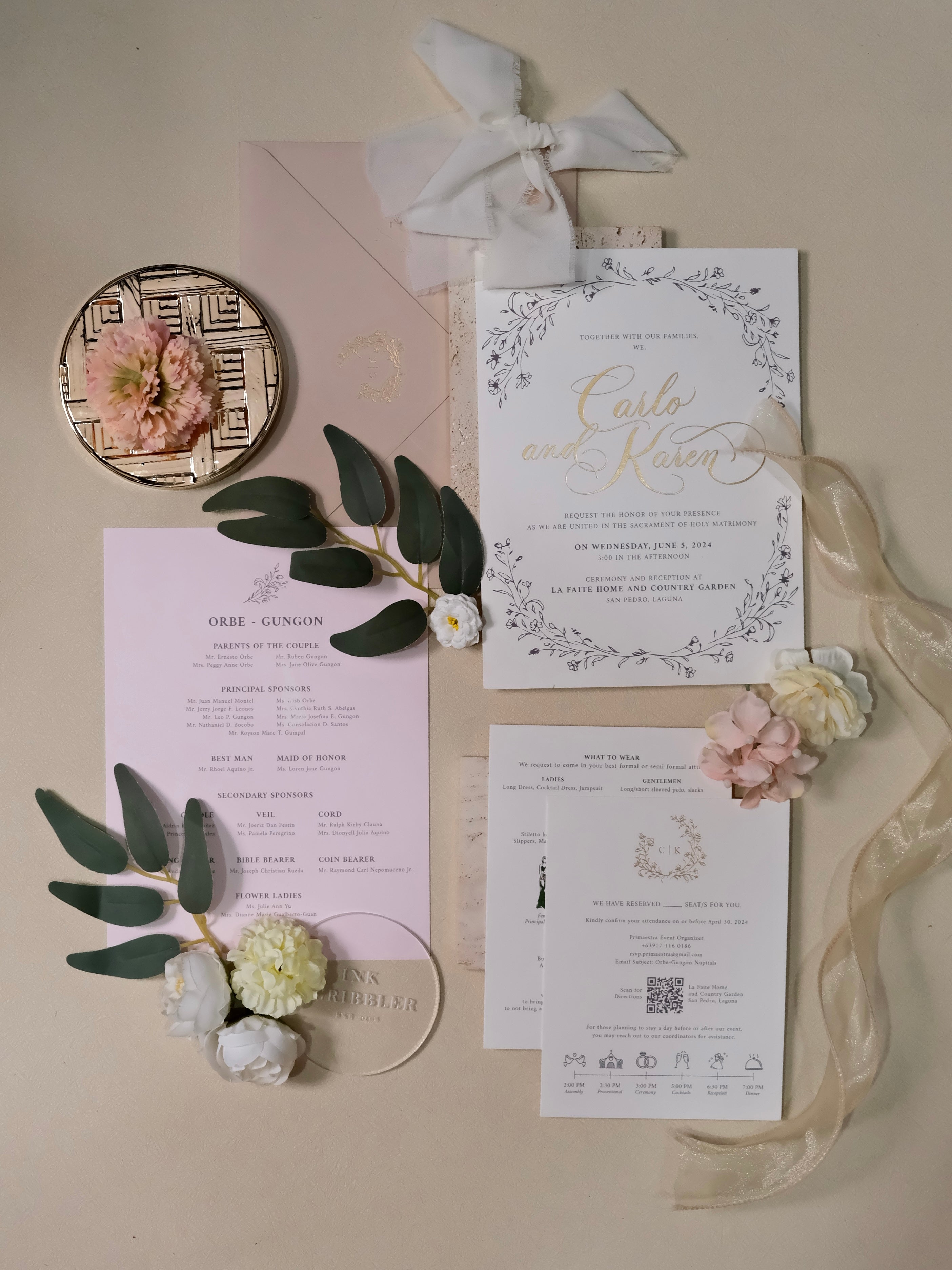 Blush Pink and Gold Bottania Suite / Laguna