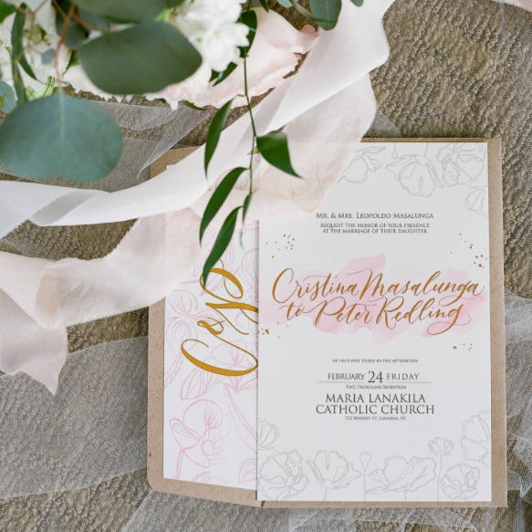 Blush and Kraft Invite