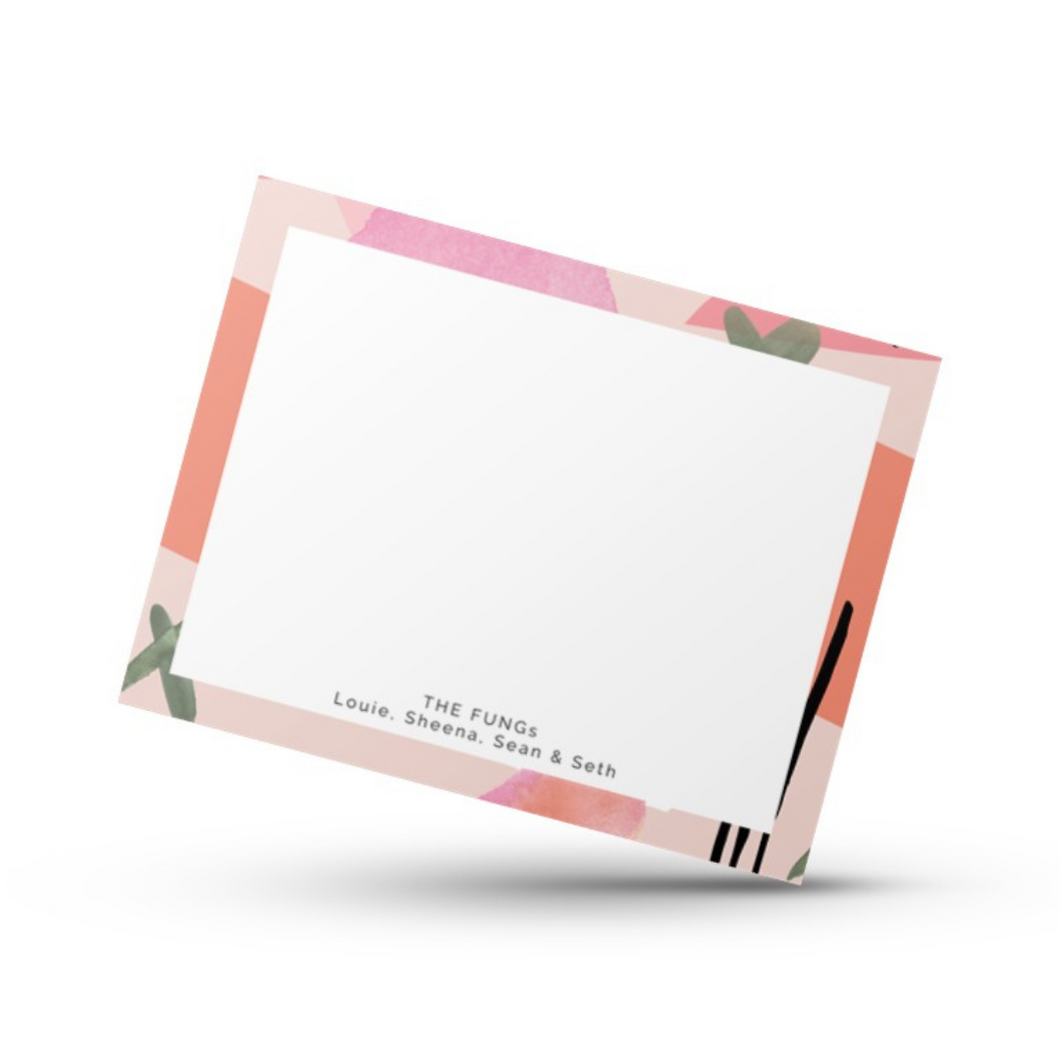 Abstract Salmon Frame Notecards [A]