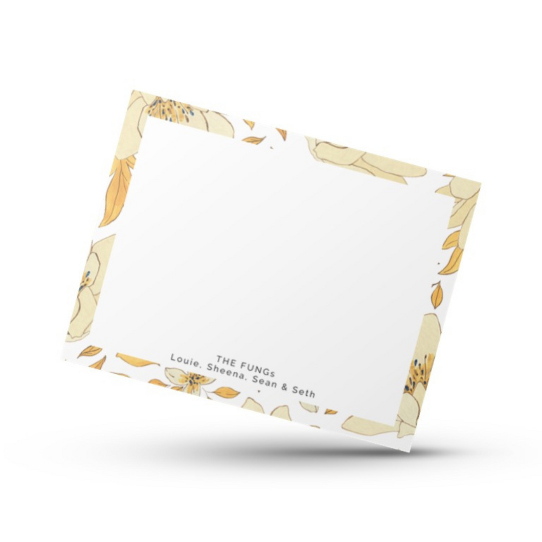 Yellow Floral Frame Notecards [A]