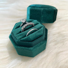 Load image into Gallery viewer, Velvet Ring Box - Triple Slot Octagon
