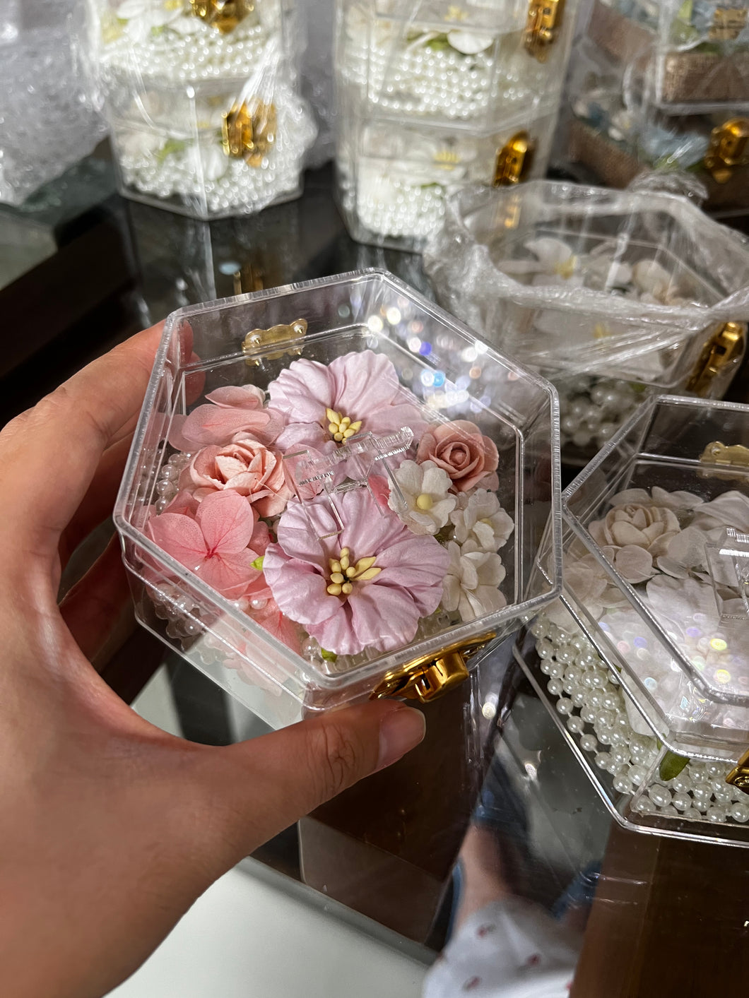 Floral Hexagon Ring Box