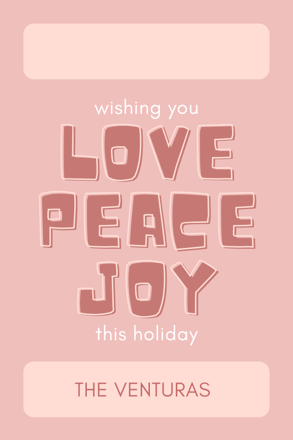 Love Peace Joy Rose Gift Tag - ink scribbler