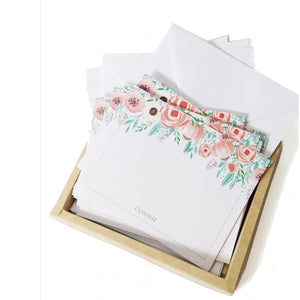 FloralFrame1 Notecards - ink scribbler