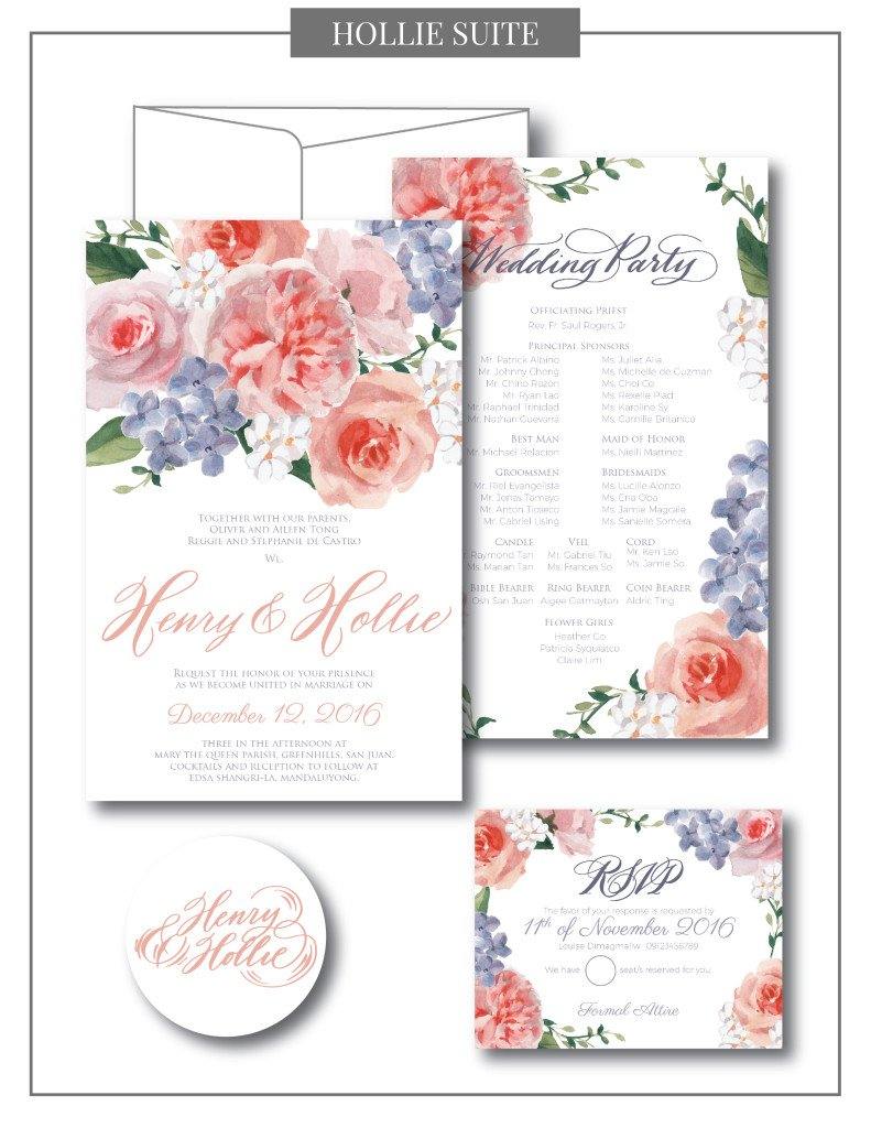 Hollie / Flat Print Invitation Suite