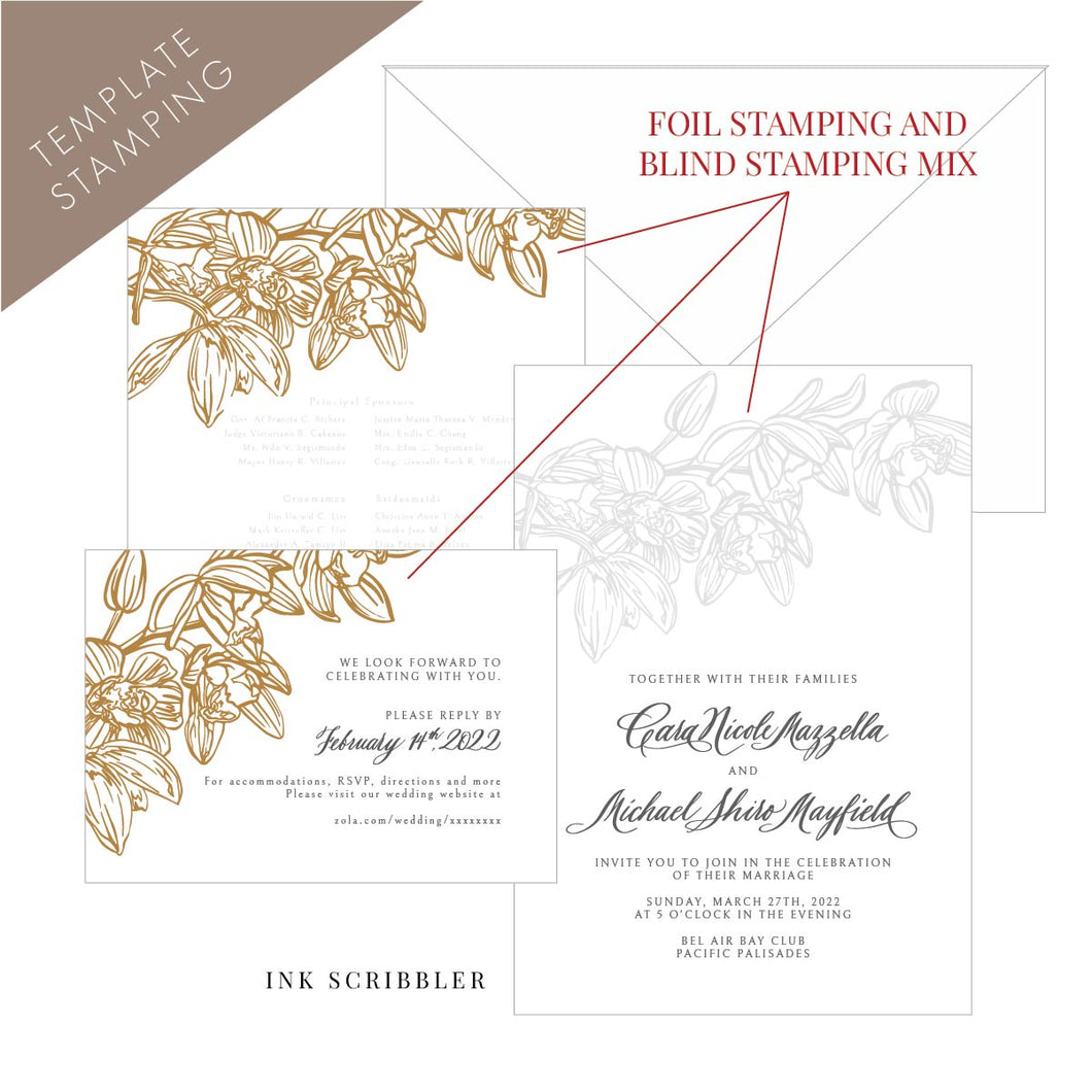 Orchid / Template Stamping Invitation Suite
