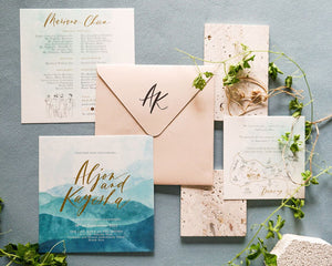 Flow / Names in Foil Stamping Invitation Suite