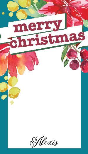 Merry Christmas Teal Gift Tag - ink scribbler