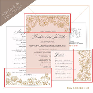 Rosa / Template Stamping Invitation Suite
