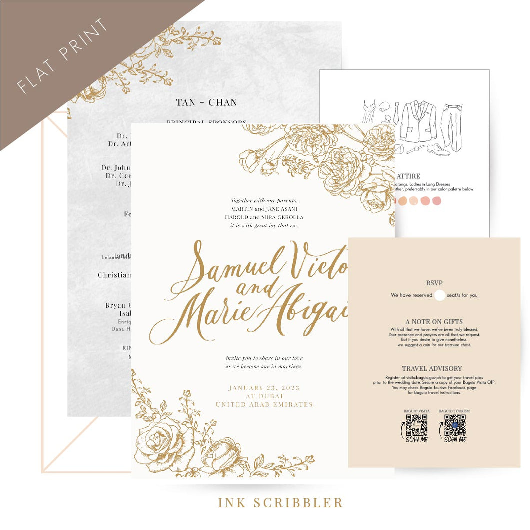 Rosa / Flat Print Invitation Suite