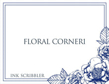 Load image into Gallery viewer, FloralCorner1 Notecards - ink scribbler
