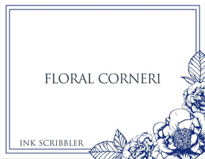 FloralCorner1 Notecards - ink scribbler