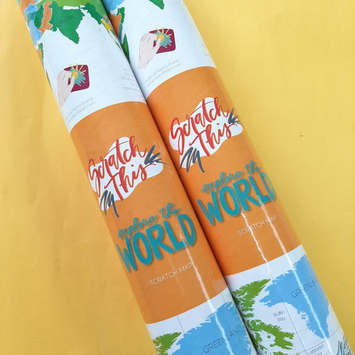 World Scratch Map - ink scribbler