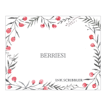 Berries1 Notecards - ink scribbler