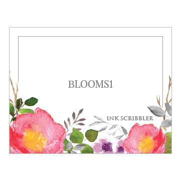 Blooms1 Notecards - ink scribbler