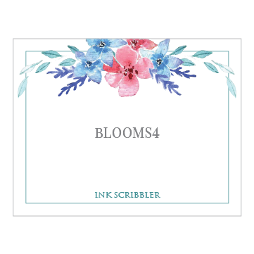 Blooms4 Notecards - ink scribbler