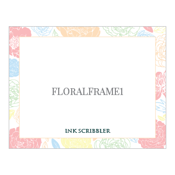 FloralFrame1 Notecards - ink scribbler