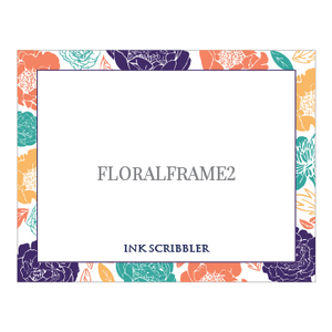 FloralFrame2 Notecards - ink scribbler