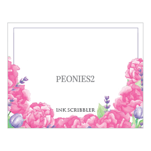 Peonies2 Notecards - ink scribbler