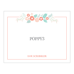 Poppy3 Notecards - ink scribbler