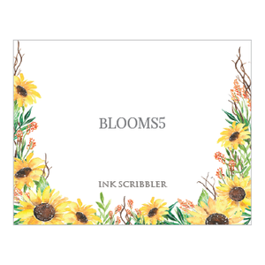 Blooms5 Notecards - ink scribbler