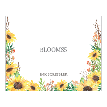 Blooms5 Notecards - ink scribbler